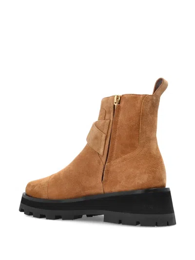 Jimmy Choo Ankle Boots With Lug Sole And Round Toe In Brown