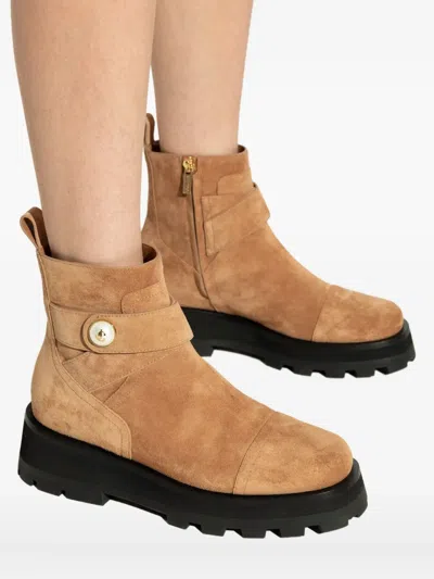 Jimmy Choo Ankle Boots With Lug Sole And Round Toe In Brown