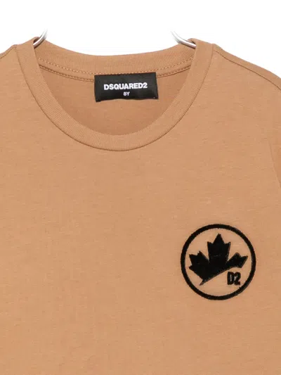 Dsquared2 Logo T-shirt In Brown