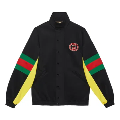 Pre-owned Gucci Light Neoprane Jacket With Web 'black' | Men's Size M