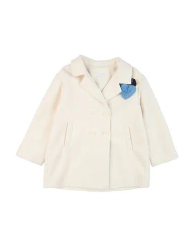 U+é Toddler Girl Coat Ivory Size 6 Polyester, Viscose In White