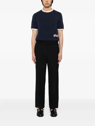 Jacquemus Contrast Trim Crew Neck Short Sleeve T-shirt In Blue
