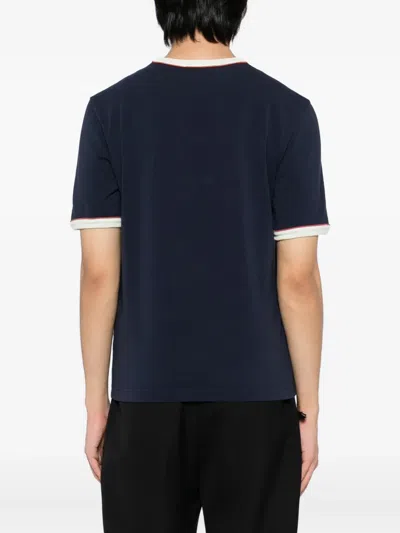 Jacquemus Contrast Trim Crew Neck Short Sleeve T-shirt In Blue