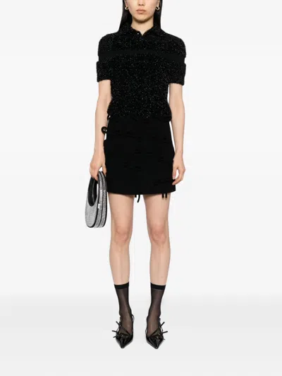 Msgm Bow-embellished Skirt In Black