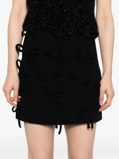 Msgm Bow-embellished Skirt In Black