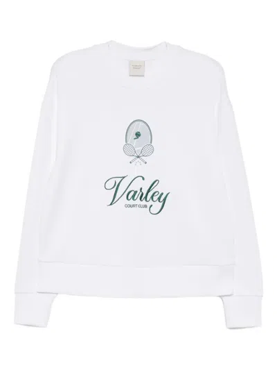 Varley Rasco Namesake Stretch-jersey Sweatshirt In White