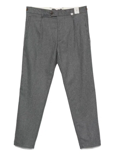 Myths Tailored Gray Trousers With Front Pleats In Gray