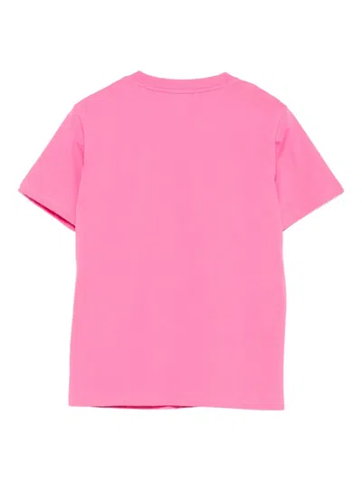 Balmain Embellished-button T-shirt In Pink