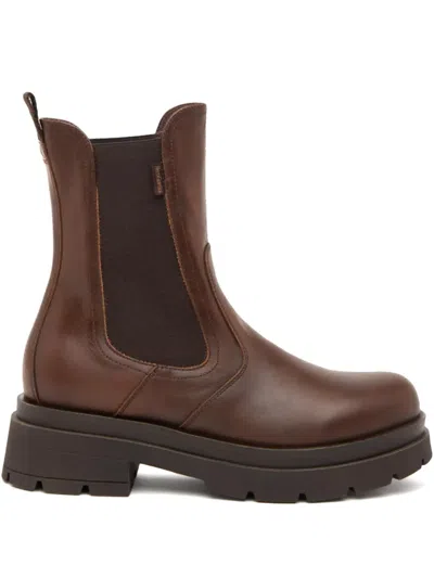 Nero Giardini Elastic-panel Platform Boots In Brown