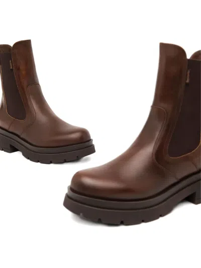 Nero Giardini Elastic-panel Platform Boots In Brown