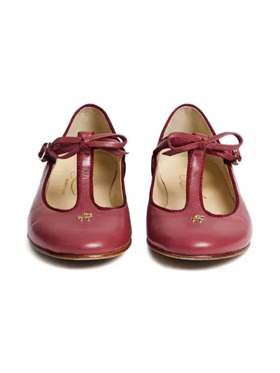 Bonpoint Bow T-bar Ballerina In Red
