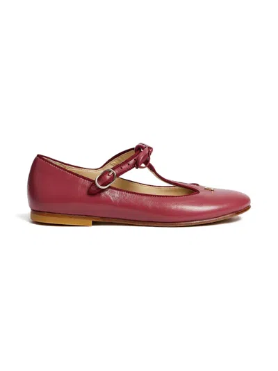 Bonpoint Bow T-bar Ballerina In Red