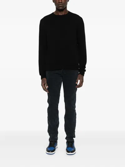 Palm Angels Intarsia-knit Logo Jumper In Grey