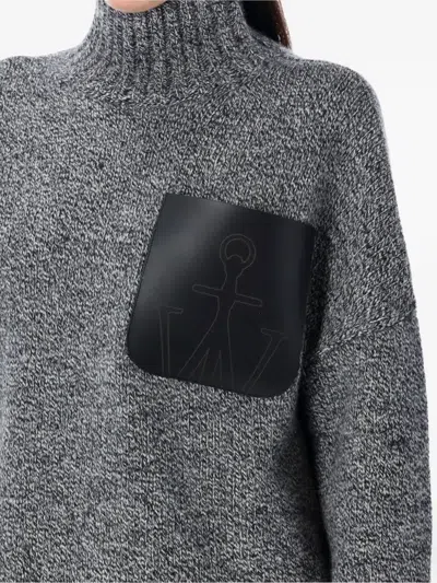 Jw Anderson J. W. Anderson Leather Patch Pocket Jumper In Gray