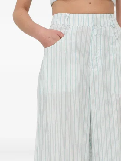 细条纹口袋长裤