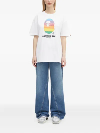 A Bathing Ape Rainbow-embellished T-shirt In Multi
