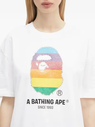 A Bathing Ape Rainbow-embellished T-shirt In Multi