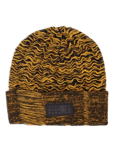 Mm6 Maison Margiela Patterned-jacquard Beanie In Multi