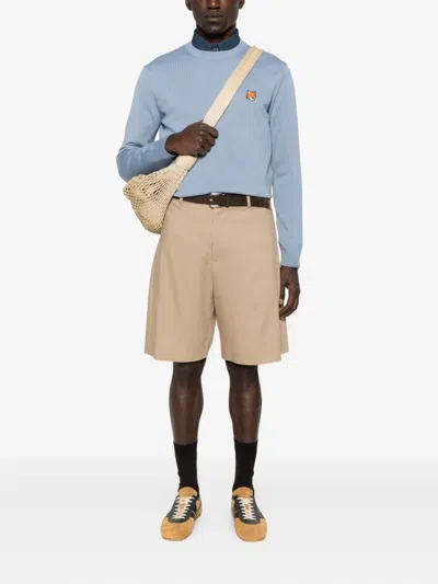 Maison Kitsuné Fox Head-patch Sweatshirt In Blue