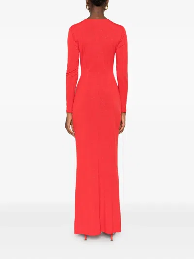 MALLORCA 玫瑰缀饰超长连衣裙