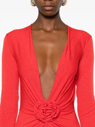 MALLORCA 玫瑰缀饰超长连衣裙