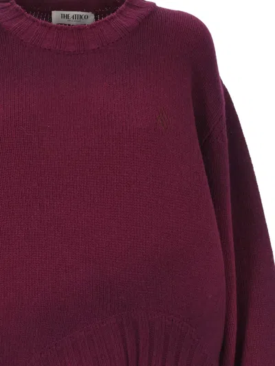 Attico Maglione Oversize In Misto Lana Porpora Donna In Burgundy