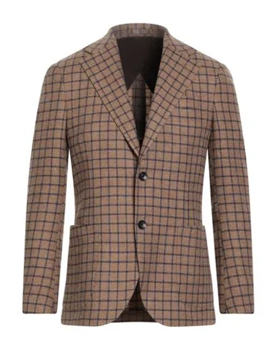 Lardini Man Blazer Camel Size 42 Wool In Brown
