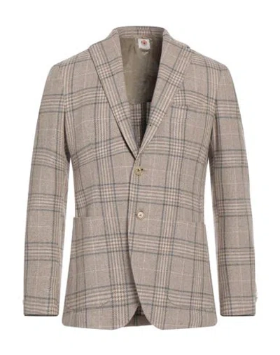 Luigi Borrelli Napoli Man Blazer Taupe Size 44 Virgin Wool In Multi