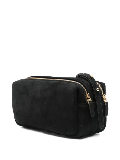 Elleme Mini Trousse Suede Zip-top Shoulder Bag In Black