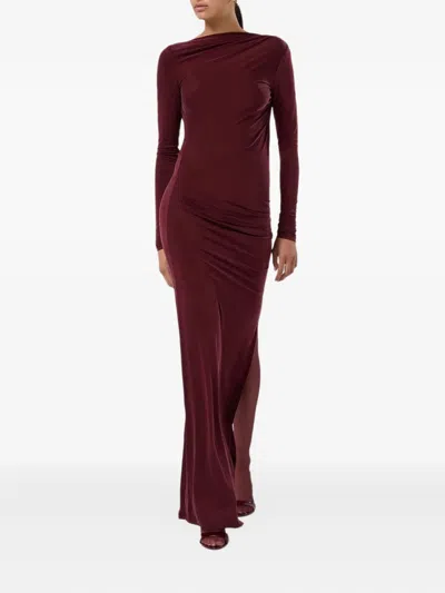 The Andamane Sophie Maxi Long Dress In Bordeaux Polyamide Polyester In Burgundy