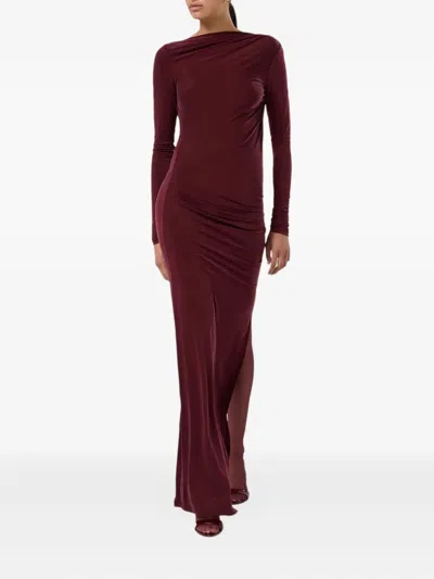 The Andamane Sophie Maxi Long Dress In Bordeaux Polyamide Polyester In Burgundy