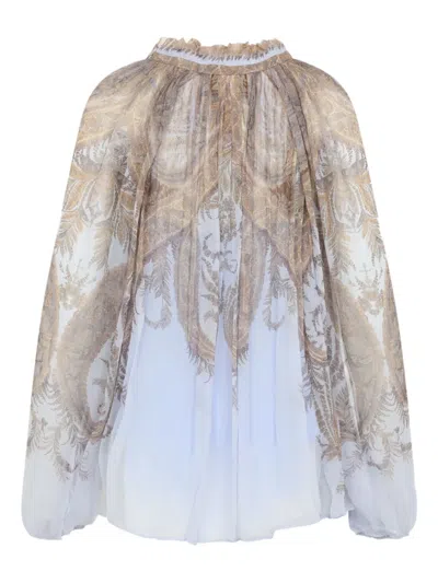 Zimmermann Blusa Hypnotic In Crepe Stampato   Donna In Multi