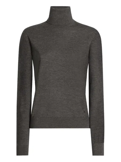 Dolce & Gabbana Turtleneck Knit Pullover Long Sleeve Style In Gray
