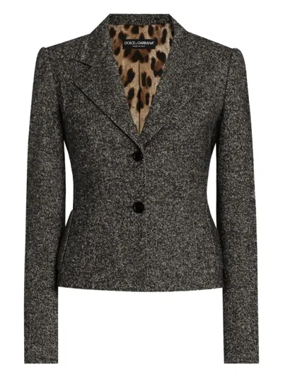 Dolce & Gabbana Jacket With Melange Effect Dolce E Gabbana In Gray