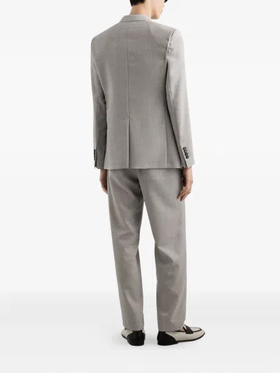Dolce & Gabbana Linen Double-breasted Jacket Jackets Grey In Gray