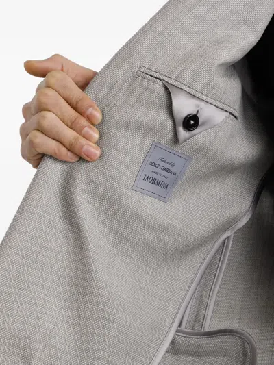 Dolce & Gabbana Linen Double-breasted Jacket Jackets Grey In Gray