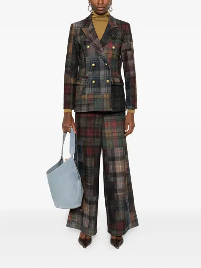 Bye Patchwork Design Trousers In Gray