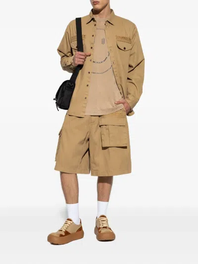 Dsquared2 Cargo-pocket Logo-plaque Shorts In Brown