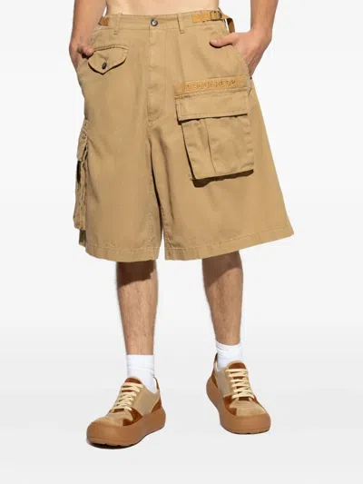 Dsquared2 Cargo-pocket Logo-plaque Shorts In Brown