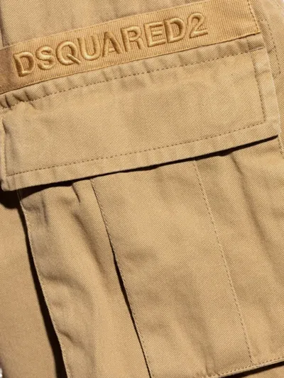 Dsquared2 Cargo-pocket Logo-plaque Shorts In Brown