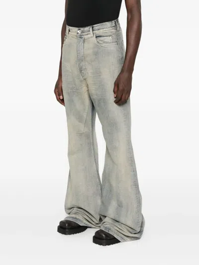 Rick Owens Drkshdw Bolan Flared Jeans With A Faded Effect In Blue
