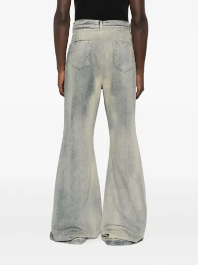 Rick Owens Drkshdw Bolan Flared Jeans With A Faded Effect In Blue