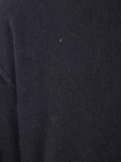 Uma Wang Basic Crew Neck Sweater With Distressed Hem In Blue