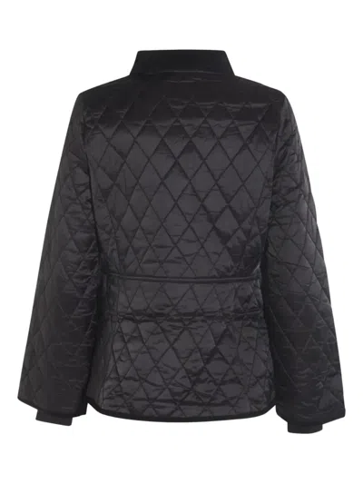 Barbour Quilted Jacket With Long Sleeves And Pockets In Black