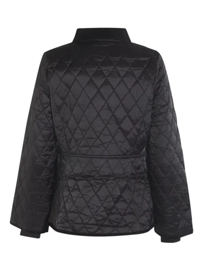 Barbour Quilted Jacket With Long Sleeves And Pockets In Black