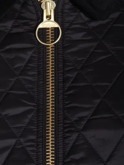 Barbour Quilted Jacket With Long Sleeves And Pockets In Black