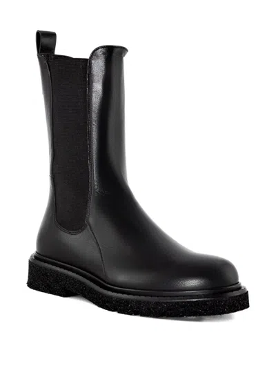 Guglielmo Rotta Elastic-insert Leather Boots In Black