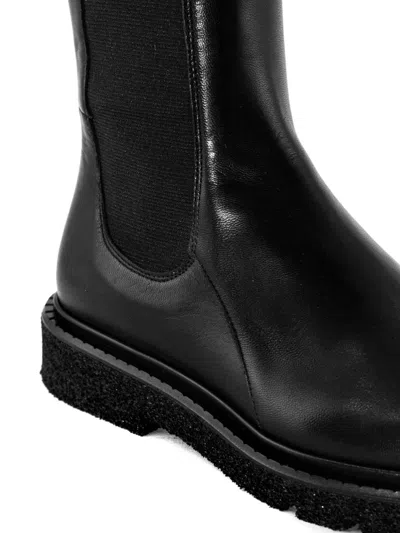 Guglielmo Rotta Elastic-insert Leather Boots In Black