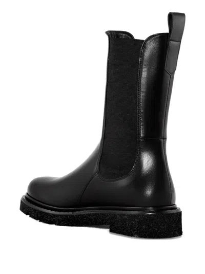 Guglielmo Rotta Elastic-insert Leather Boots In Black
