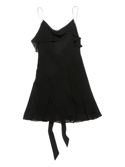 Acne Studios Draped Asymmetric Minidress In Black